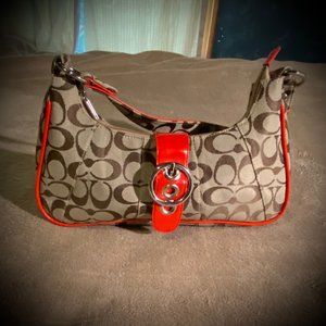 Small purse – tan and brown with orange